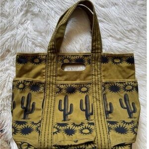 Free People Olive and Black Cactus Tote